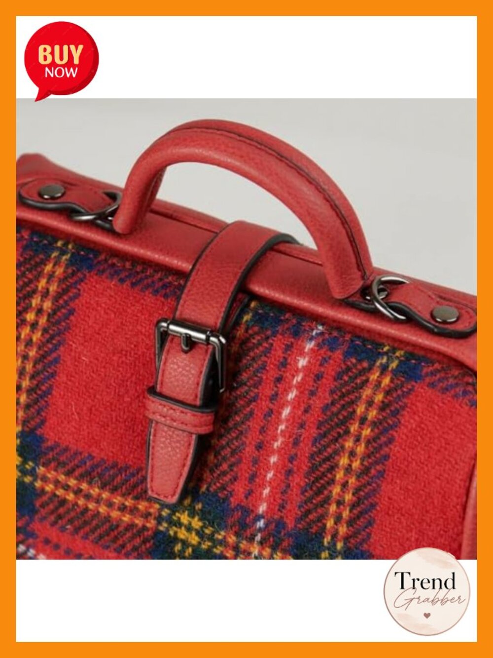 Harris Tweed Mini Doctor Bag with Microfiber Leather Trim - Picture 2 of 3